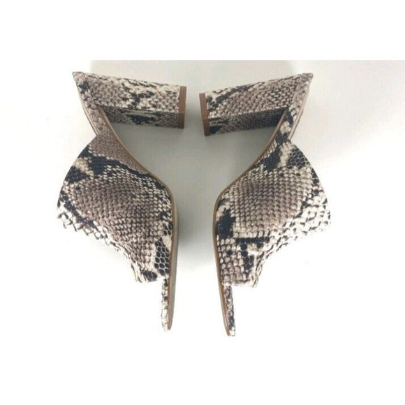 Steve Madden Slide Sandal Size 10M Block High Heels Snake Print New No Box - Picture 8 of 9